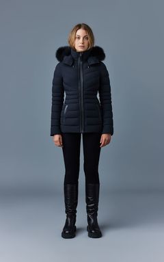 【25AW】PATSY-BX / ファー付きストレッチダウンジャケット (ブラック)