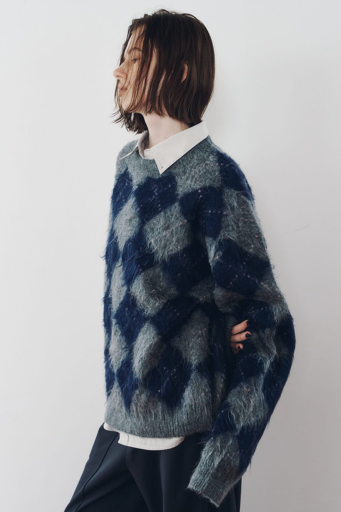 アーガイルニット (ネイビー) argyle knit(unisex) (Navy) / 26AW