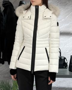 【25AW】PATSY-BX / ファー付きストレッチダウンジャケット (オフホワイト) / レディース