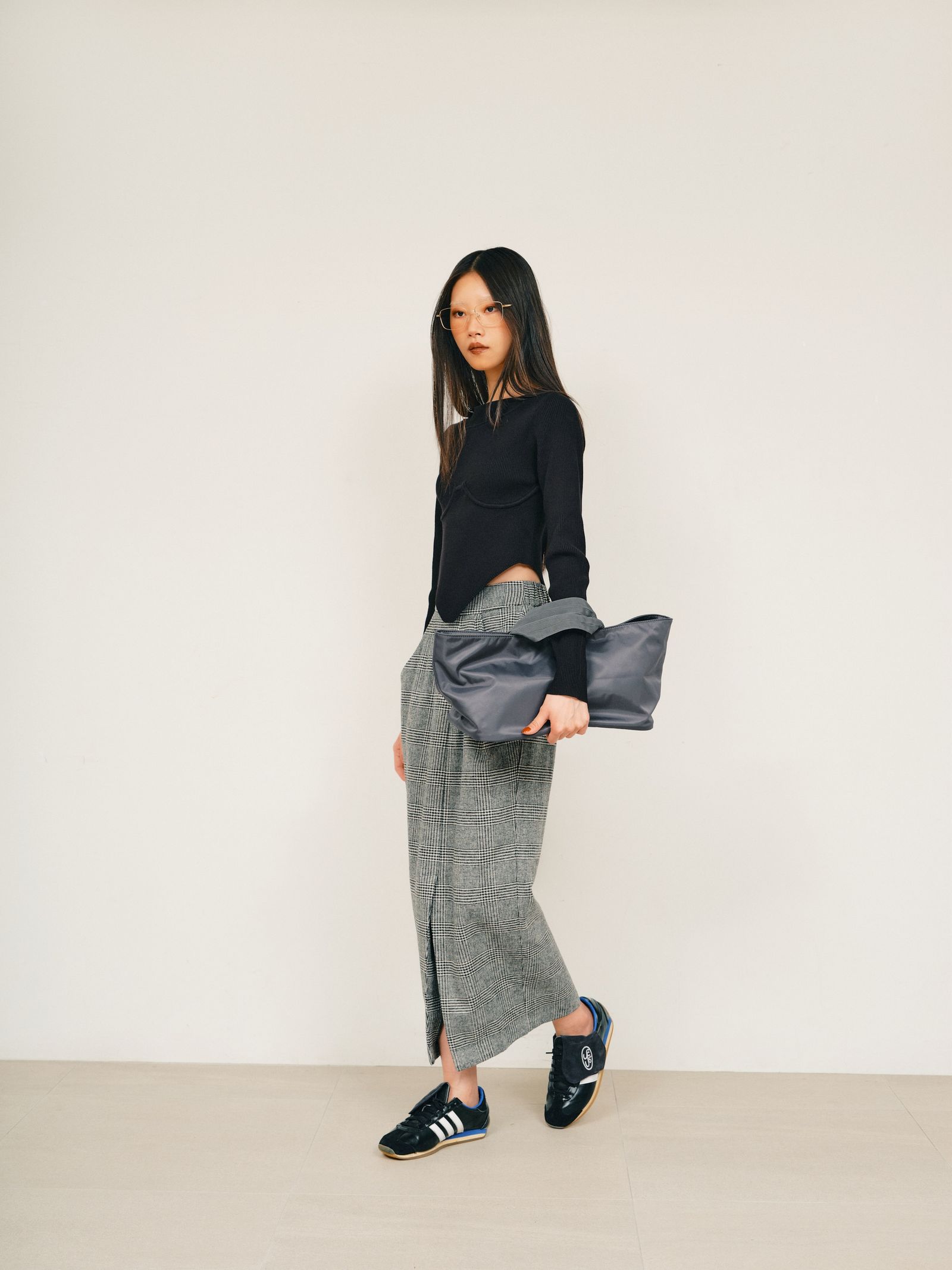 Bustier ribbed knit top / ビスチェリブニットトップス (ブラック) / 25AW