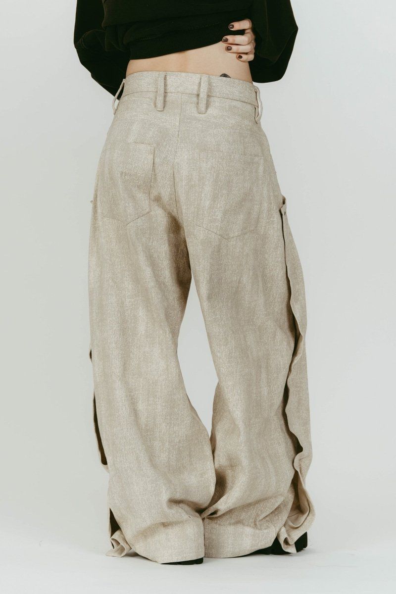 cling drape denim pants(unisex) (Greige) / ドレープデニムパンツ (グレージュ) / 26SS