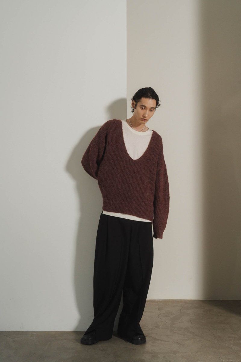 Knuth Marf - Uneck knit pullover (unisex) / Uネックニットプルオーバー (ピンク) | Sir  online store / サー オンラインストア