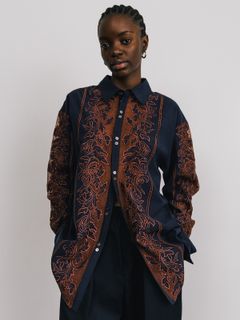 【25SS】EMBROIDERY SHIRTS / エンブロイダリー シャツ (ネイビー)