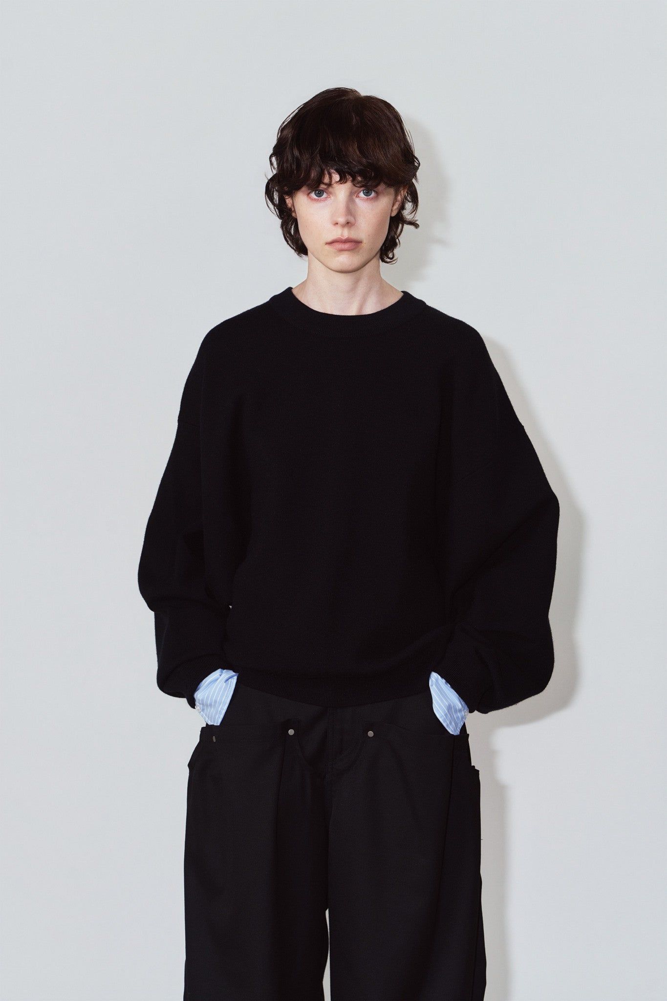 【UNISEXサイズ】2ウェイ ノームコア ニット (ブラック) 2way cuffs normcore knit(unisex) (Black) / 26AW