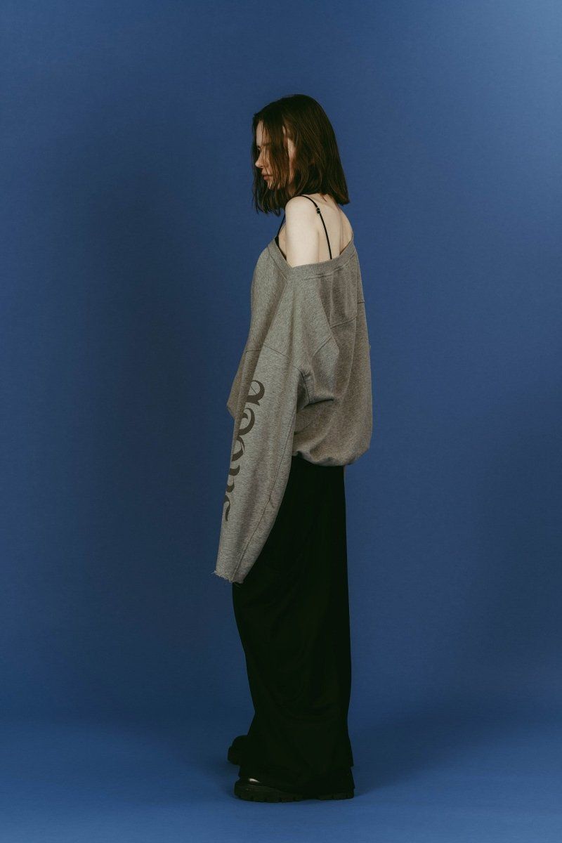 off shoulder vintage sweat (Gray) / オフショルダー ヴィンテージスウェット (グレー) / 26SS