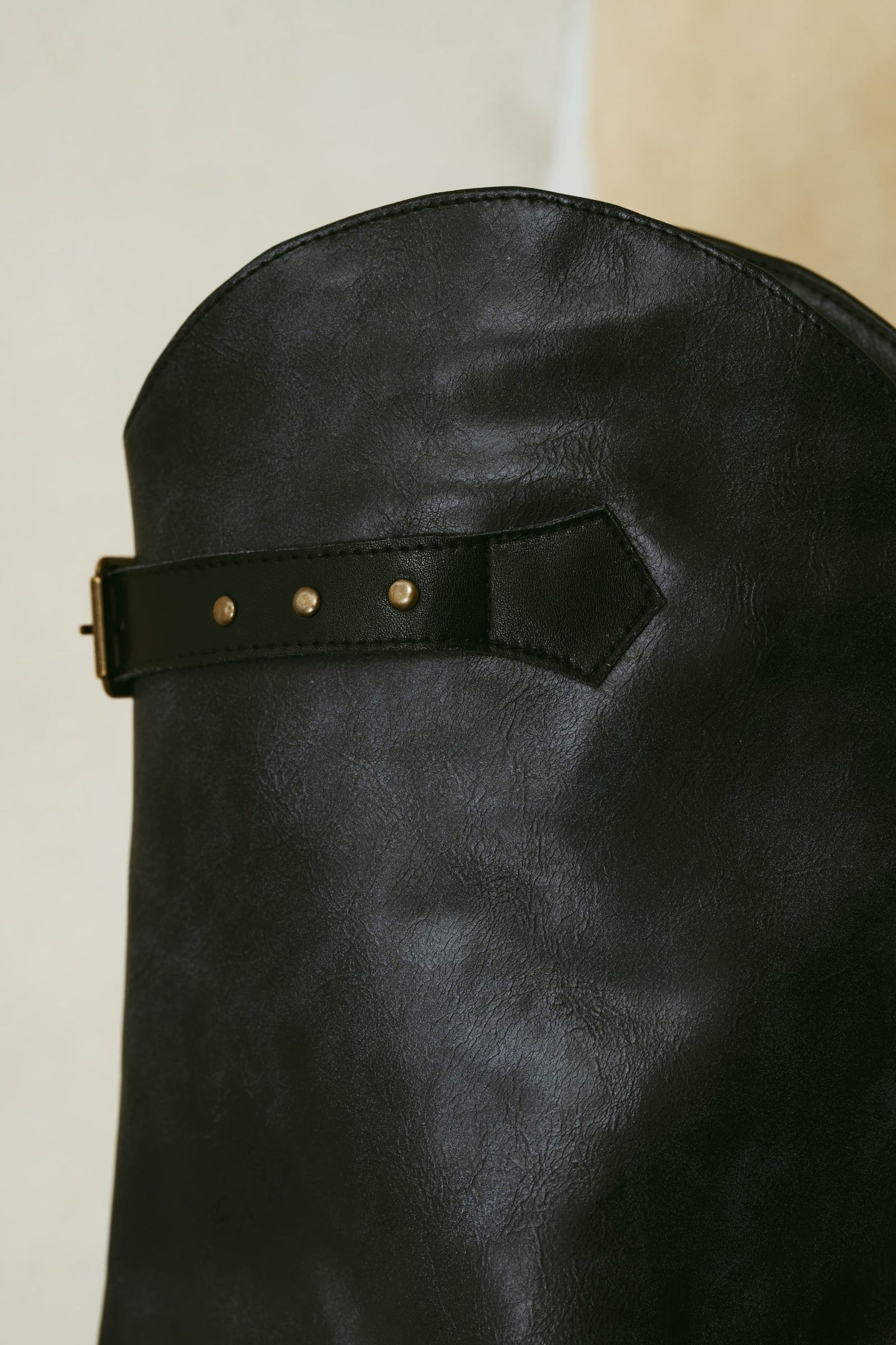 ウエスタンベルテッドブーツ (ブラック) western belted boots (Black) /  26SS