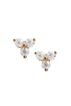 THREE STONE PIERCE / スリー ストーン ピアス K9/K18 (ピンクゴールド)