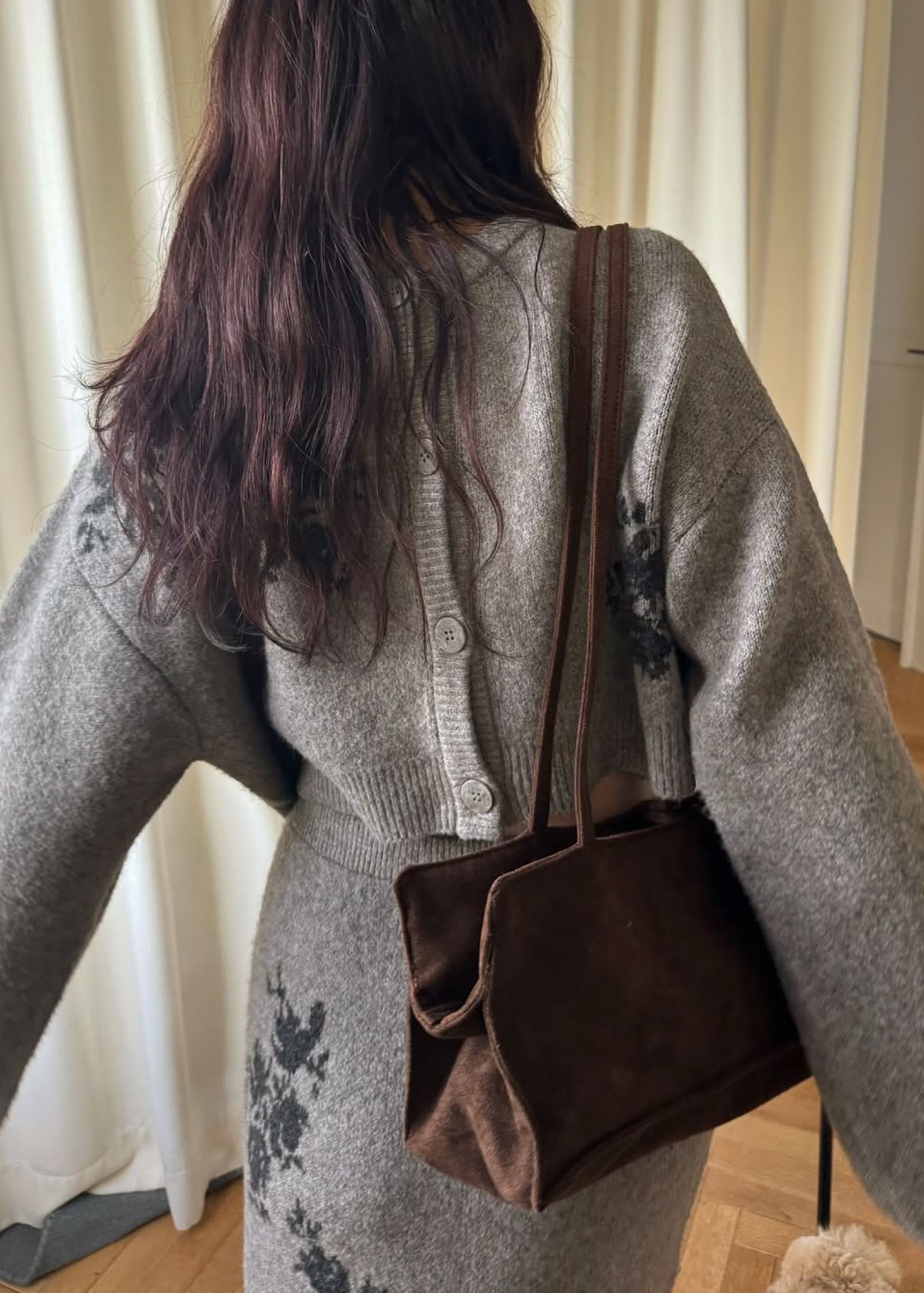 cropped flower jacquard knit cardigan / フラワージャガード ニットカーディガン (ミックス) / 25AW /