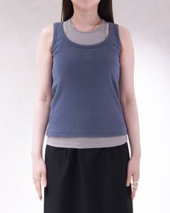 2ピース レイヤードロゴタンクトップ (ブルー) 2piece layered logo tank top