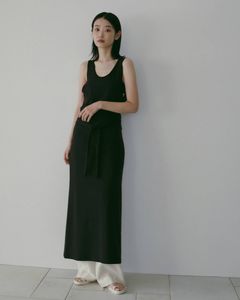 スリーブレス カットワンピース (ブラック) Sleeveless Cut Onepiece (Black) /  26SS