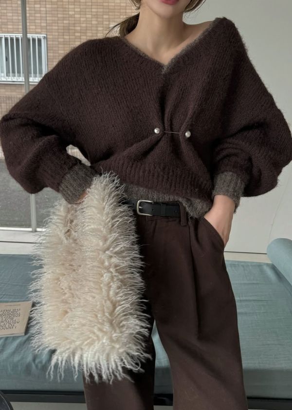 frizzy fur yeti bag / ファーバッグ (アイボリー) / 25AW