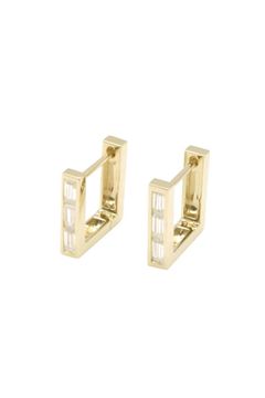 EMERALD MOISSANITE SQUARE PIERCE / エメラルド モアサナイト スクエア ピアス  STERLING SILVER 925 (ゴールドベルメイユ)