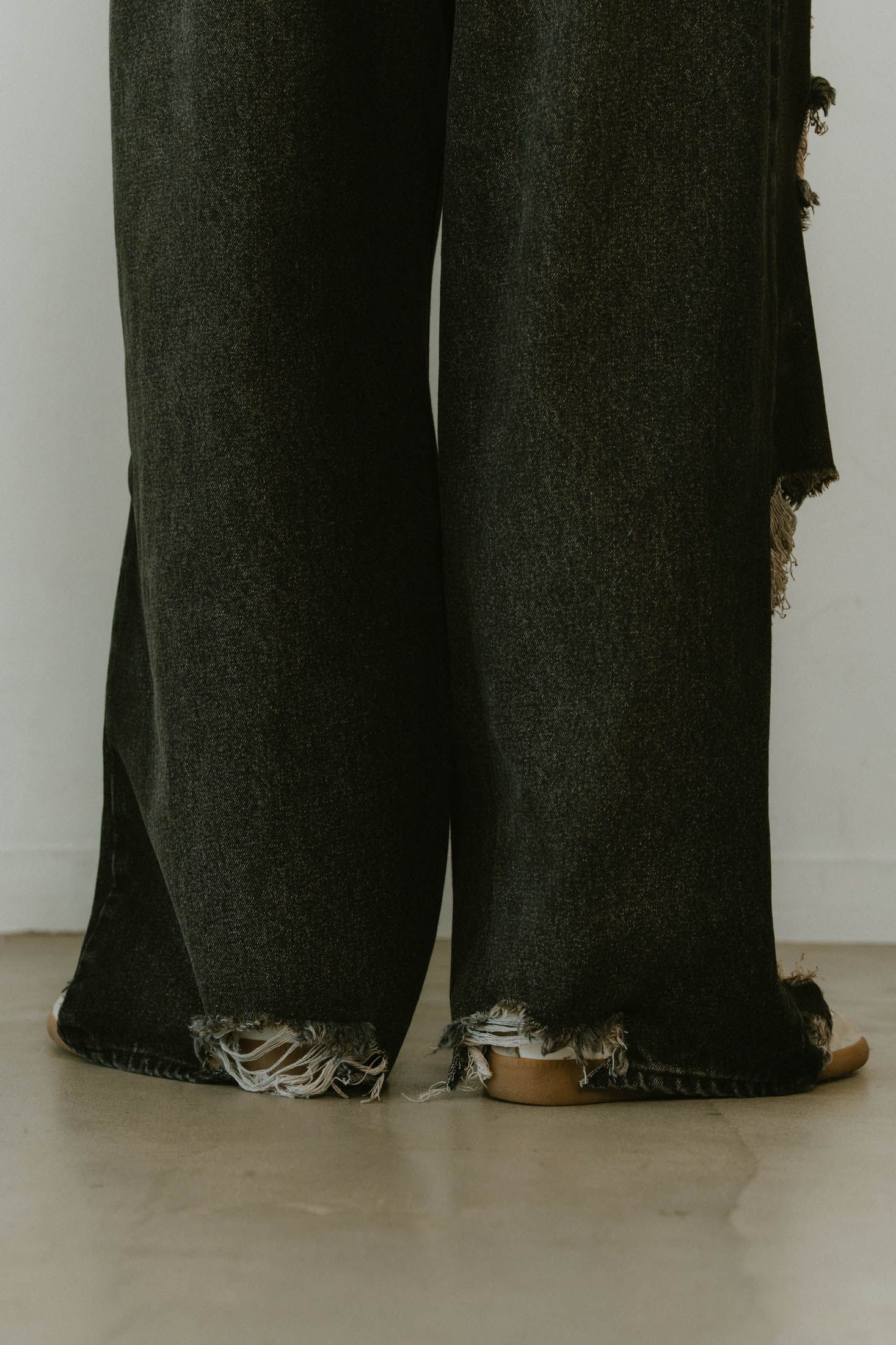 damage denim pants / ダメージ デニムパンツ (ブラックホワイト) / 25SS