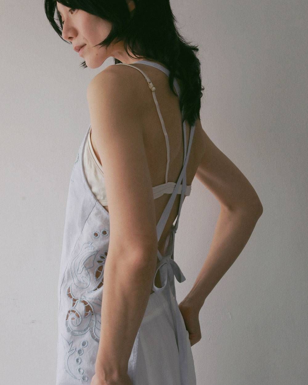 カットワークレースエプロン (アイスブルー) Cutwork Lace Apron (Iceblue) / 27SS