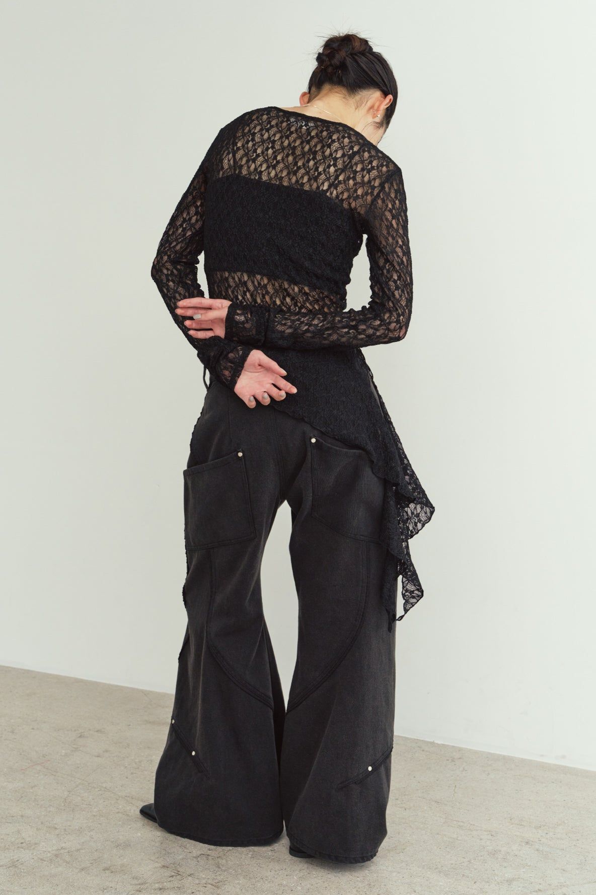 カーブ ユーティリティデニムパンツ (ブラック) curve utility denim pants(Black) (Blue) / 26AW