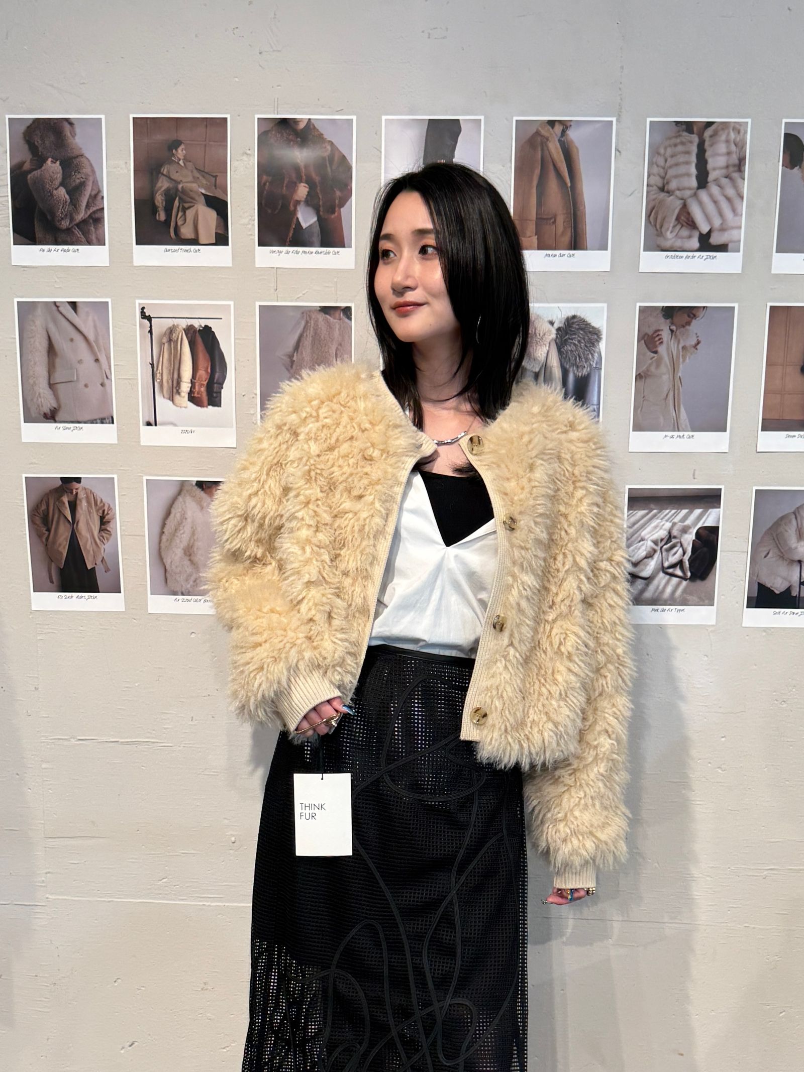 【25AW】2Way Fur×Knit Tops (クリーム) / 2ウェイファー×ニットトップス / エコファー / フェイクファー