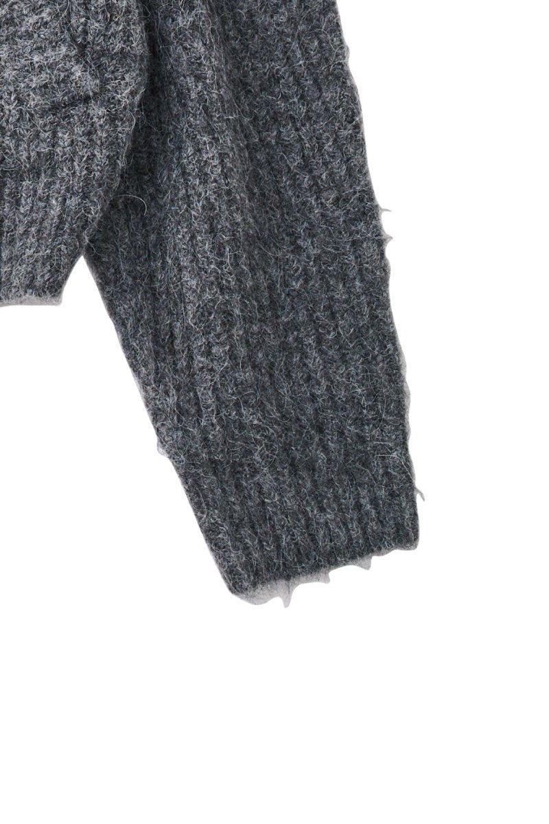 hooded cardigan knit / フーデッド カーディガンニット (グレー) / 25AW