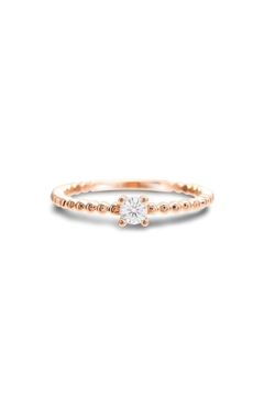 MOISSANITE GRANO RING / モアサナイト グラノ リング【ピンキー】K10/K18 (ピンクゴールド)