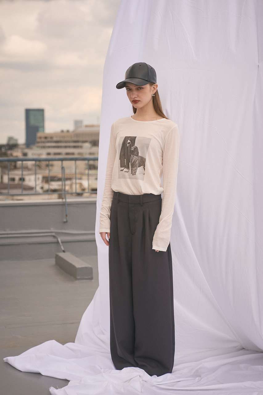 ドレープワイドパンツ (ブラック) Draped Wide-Leg Pants (Black) /  26AW