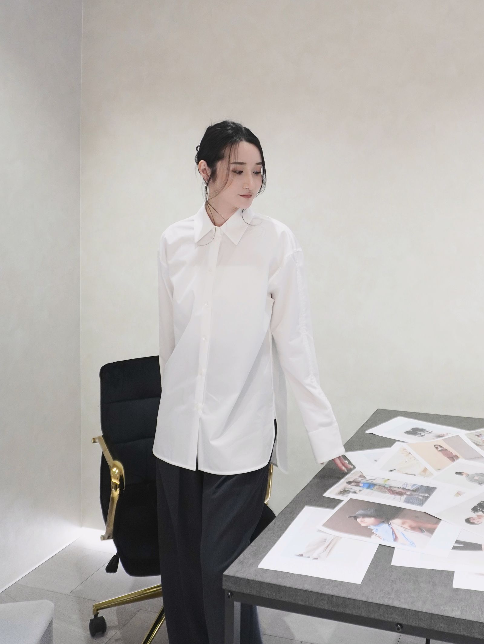【25SS】SUPIMA ZIP SHIRT / ジップスリーブシャツ (ホワイト)