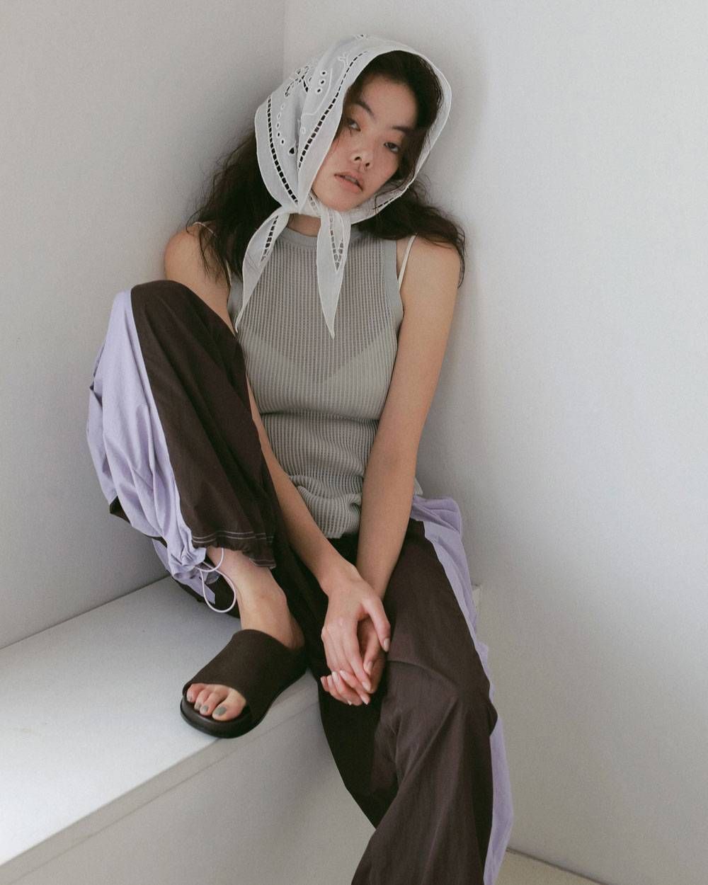 カットワークスカーフ (ホワイト) Cutwork Scarf (White) / 27SS