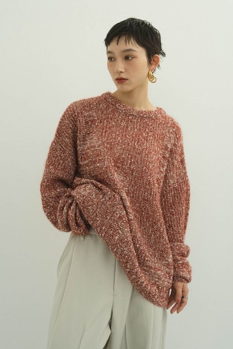 jaguard sheer knit(unisex) / ジャガード シアーニット (レッド)