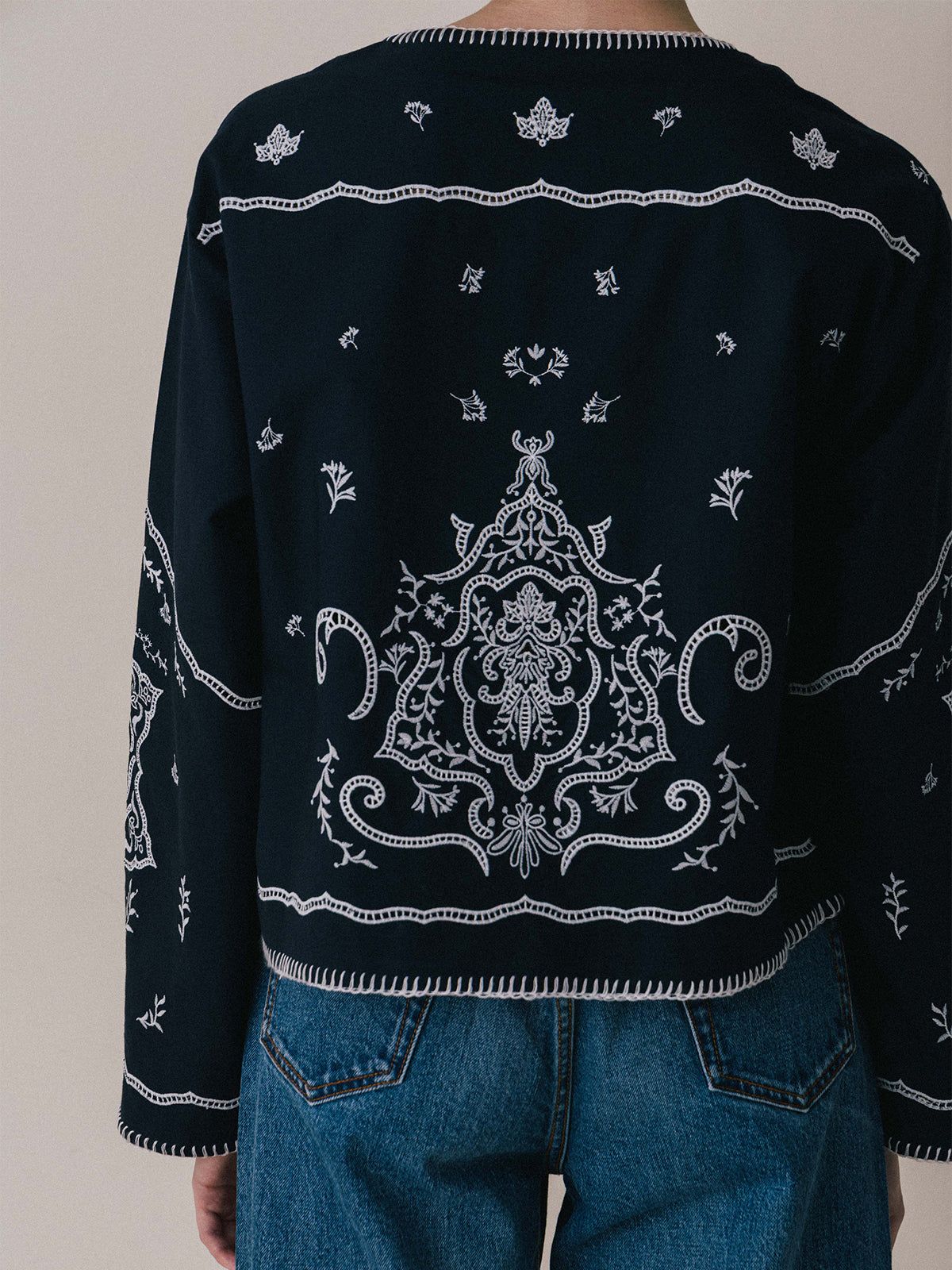 【25AW】VENEZIA LACE BLOUSE / ヴェネツィアレースブラウス (ネイビー)
