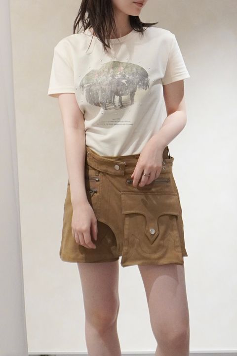 スタッズコンパクトTシャツ (アイボリー) studded compact tee (Ivory) /  26SS