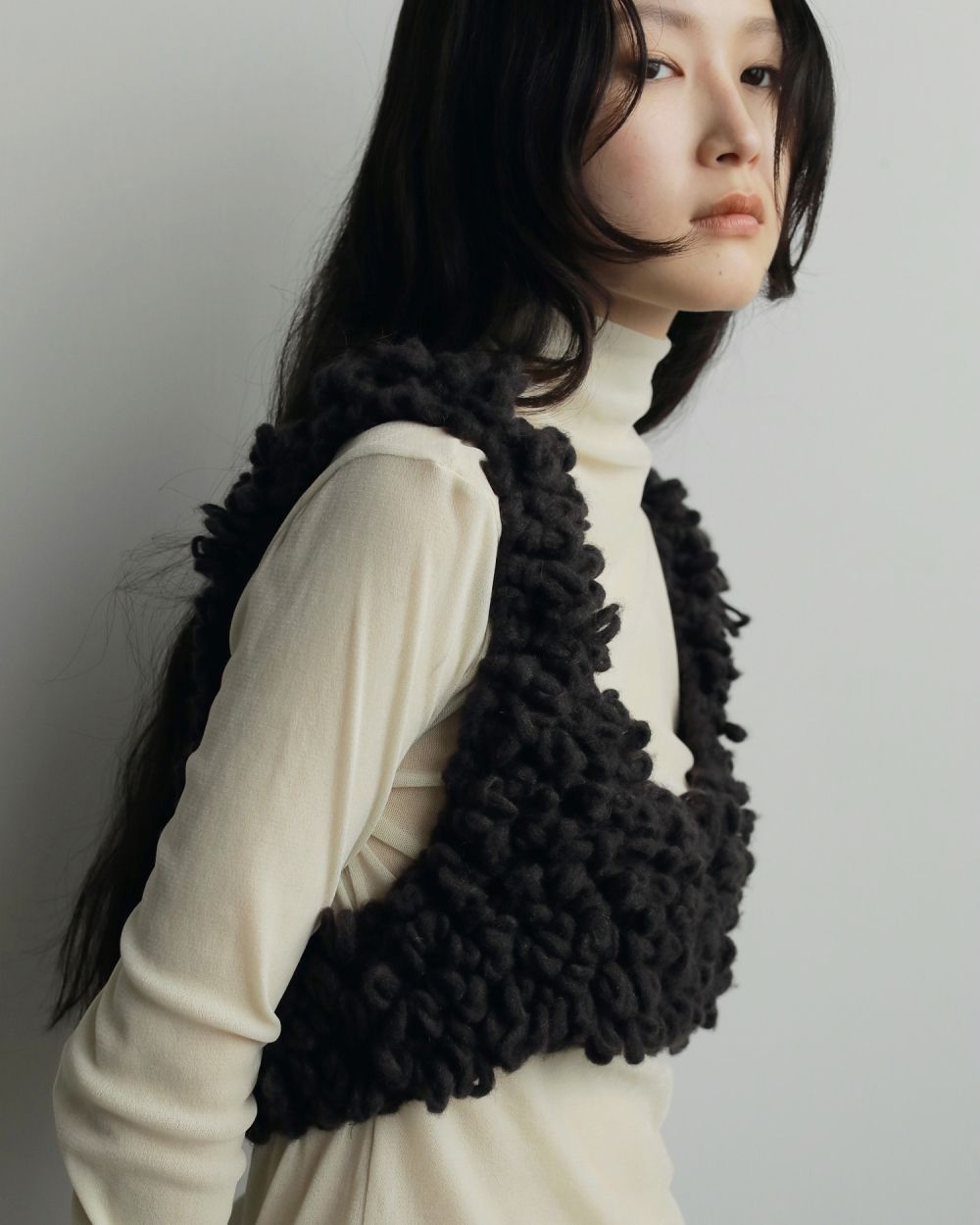 【25AW】Loop Knit Vest / ループニットベスト (ブラウン)