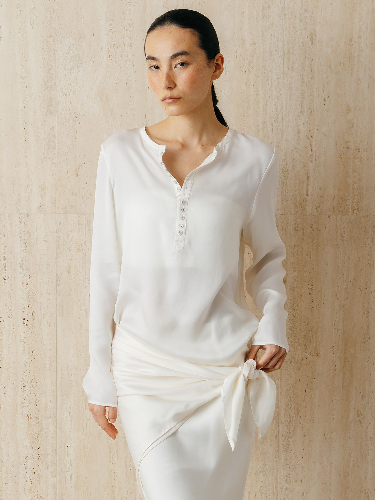 キュプラ トップス (アイボリー) CUPRO TOPS (Ivory) /  26SS