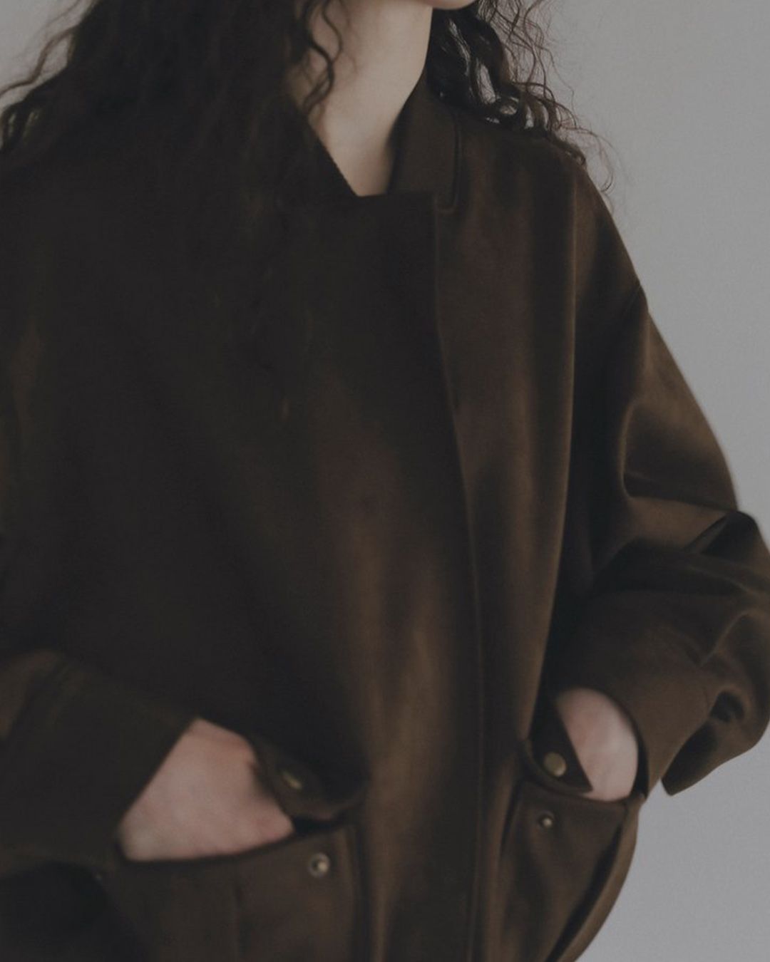 【先行予約】【26TH-04】フェイクスエードブルゾン (ブラウン) Fake Suede Blouson (Brown) /  エコファー  /  フェイクファー 【受注期間6/14 23:59まで】