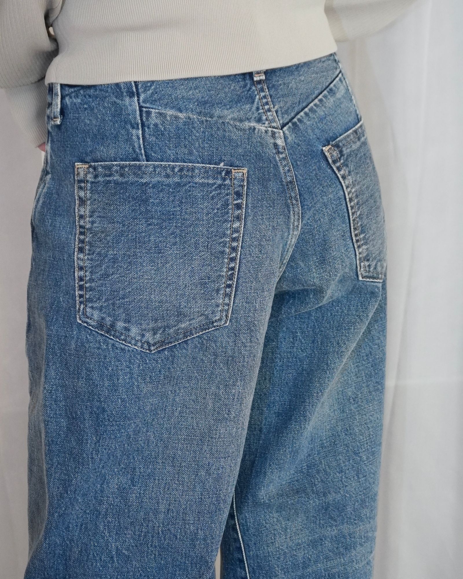 BOY JEAN TROUSERS (Vintage mid blue) / ボーイジーントラウザーデニム (ヴィンテージミディアムブルー) / レディース