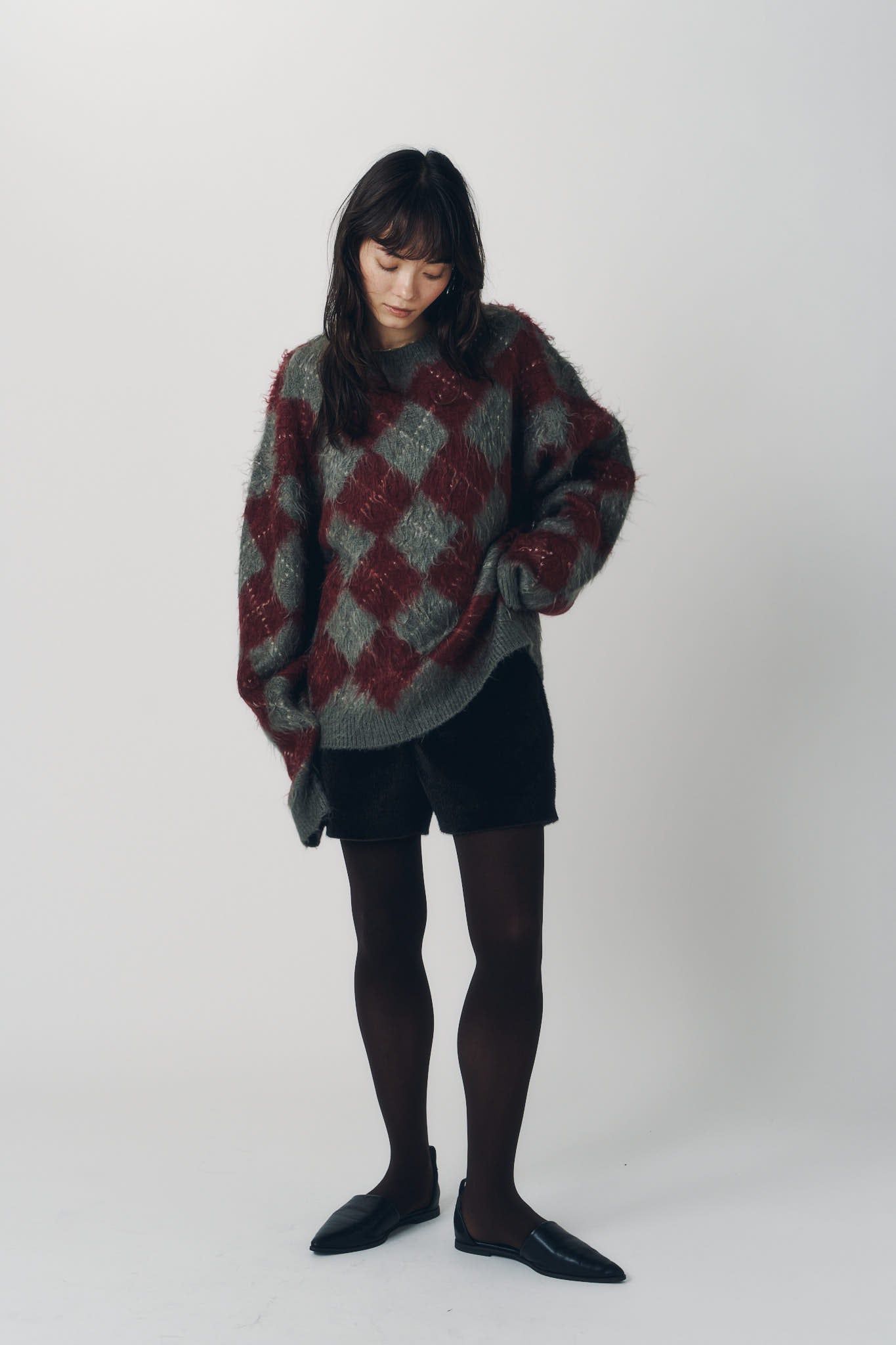 アーガイルニット (レッド) argyle knit(unisex) (Red) / 26AW
