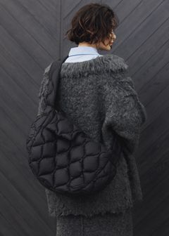 【TAION × WILLFULLY】quilting shoulder down bag / タイオンコラボ キルティングショルダーバッグ (ブラック) / 25AW /