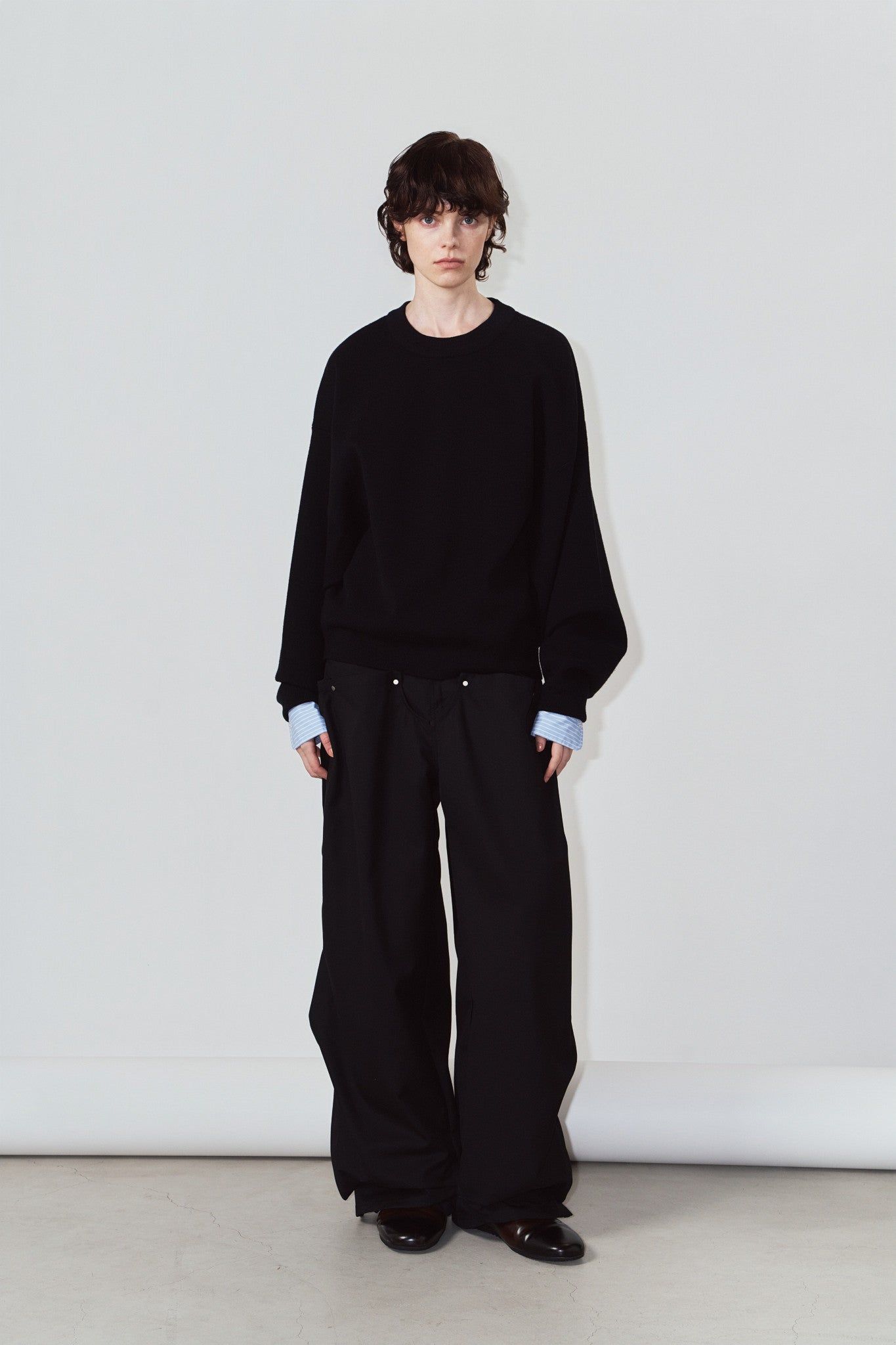 【UNISEXサイズ】2ウェイ ノームコア ニット (ブラック) 2way cuffs normcore knit(unisex) (Black) / 26AW