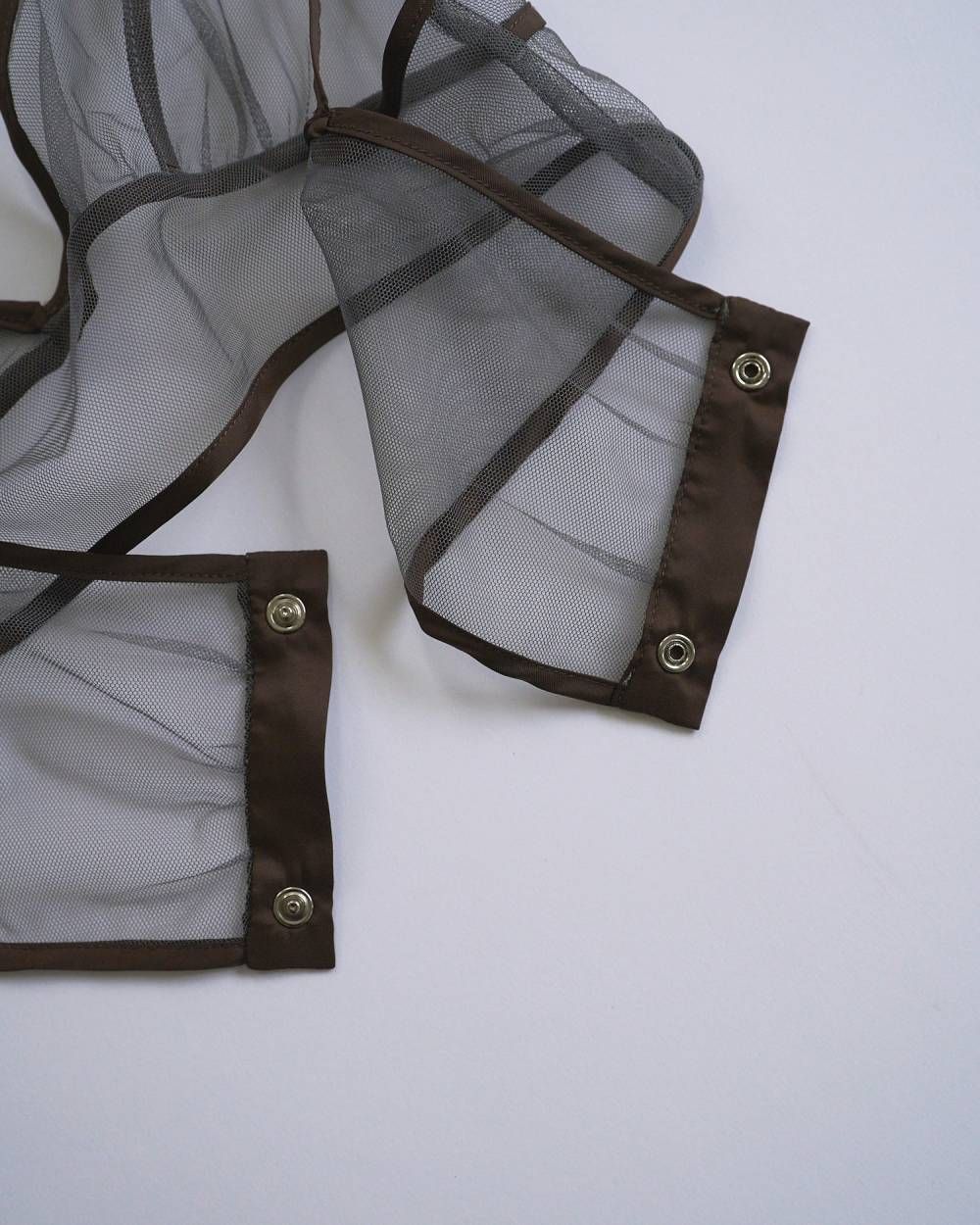 バイカラー チュールブラトップビスチェ (チャコールグレー) Bicolor Tulle Bratop (Cgray) /  26SS