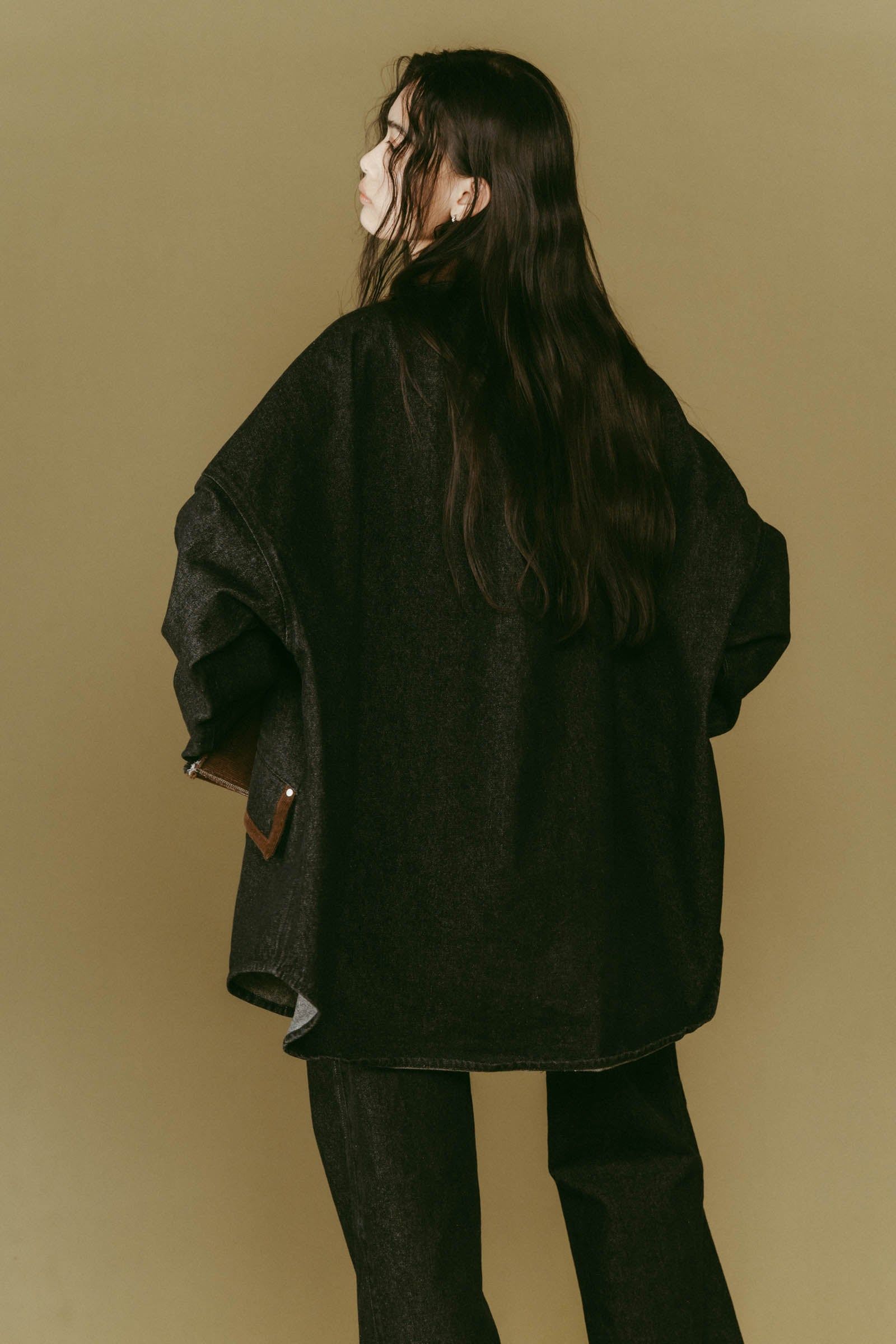 denim over shirt jacket(unisex) / デニムオーバーシャツジャケット (ブラック) / 25AW