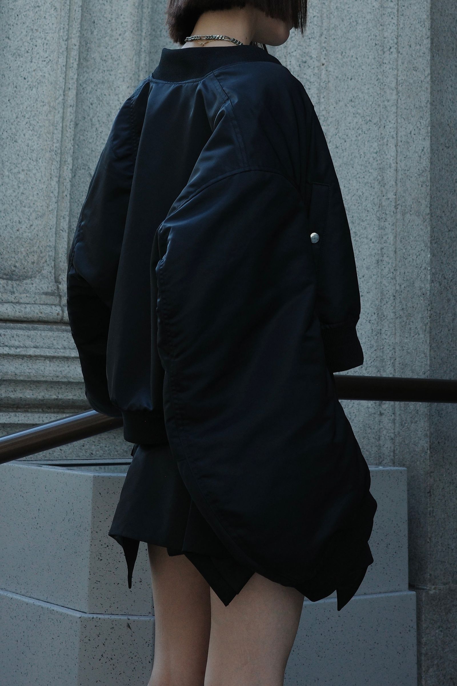 ESIÓ - Nylon MA-1 skirt (ブラック) | Sir online store / サー