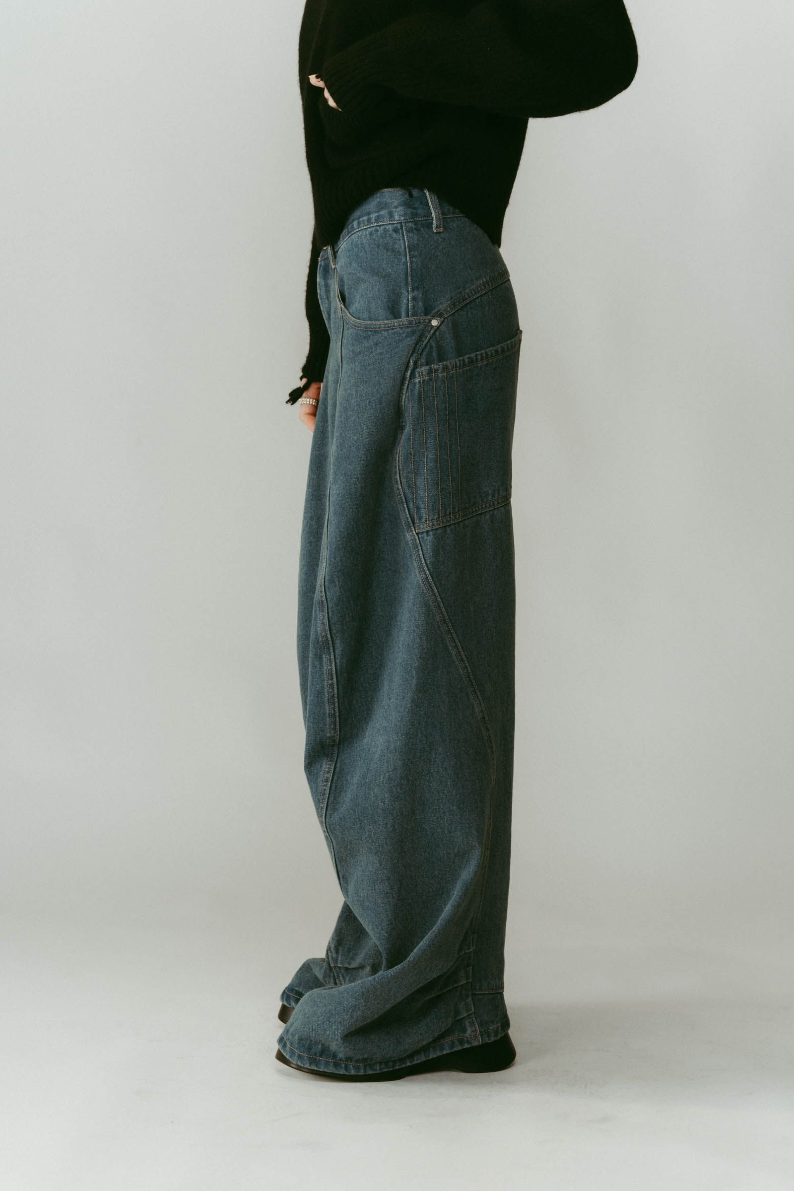tuck design denim pants / タックデザインデニムパンツ (デニムブルー) / 25AW