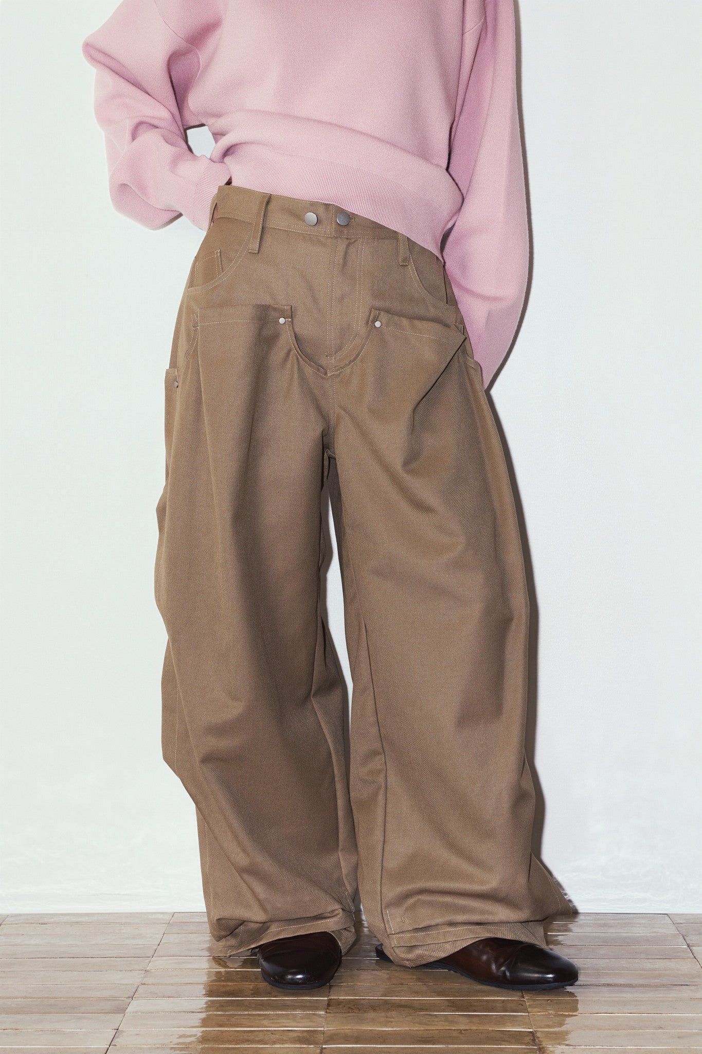 クリング ドレープパンツ (ブラウン) cling draped pants(unisex) (Brown) / 26AW