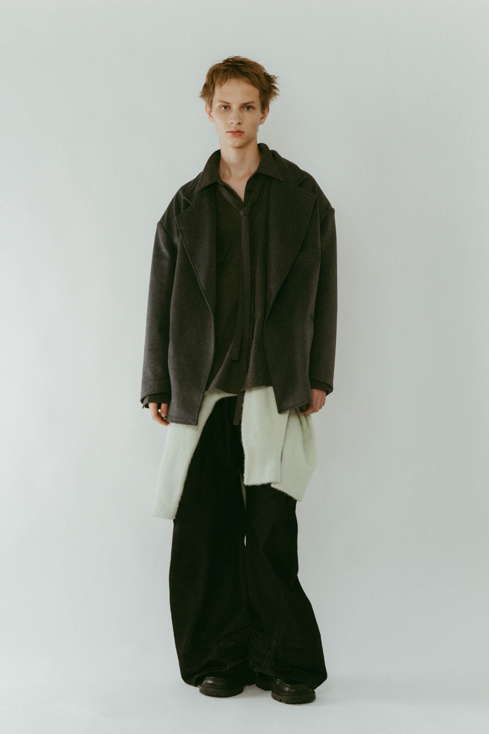 muffler overlay jacket(unisex) / マフラー オーバージャケット (グレー) / 25AW