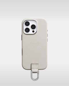 iPhone カラビナレザーケース (マシュマロ)