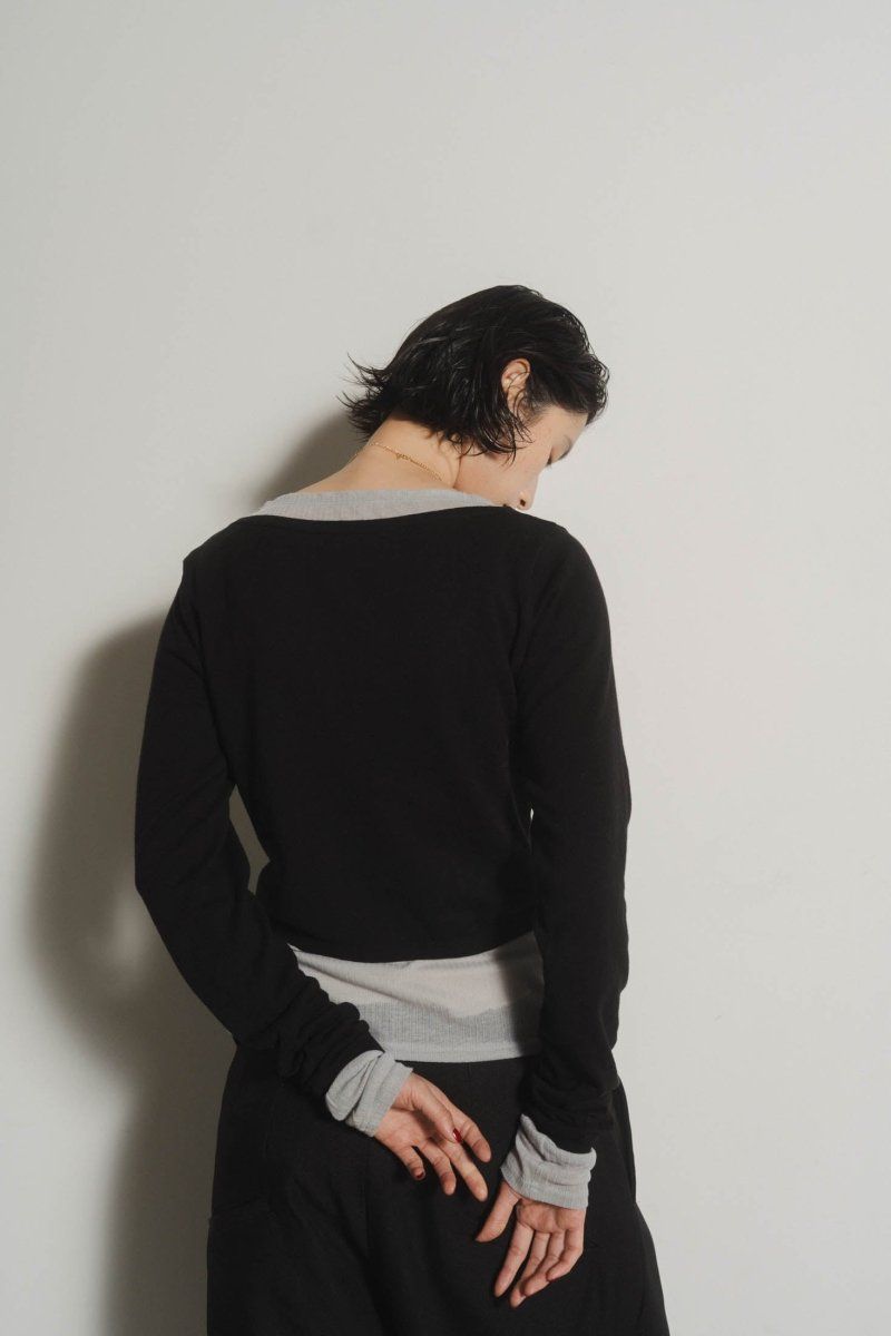layered color tops / レイヤードカラートップス (ブラック)