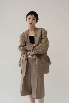 2piece custom jacket(unisex) / 2ピース カスタム ジャケット (ベージュ) / 25SS  Knuth Marf