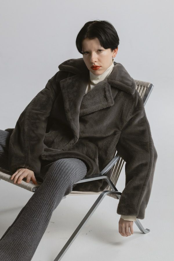 【25AW】BOA MIDDLE COAT / ボアミドルコート (グレー)
