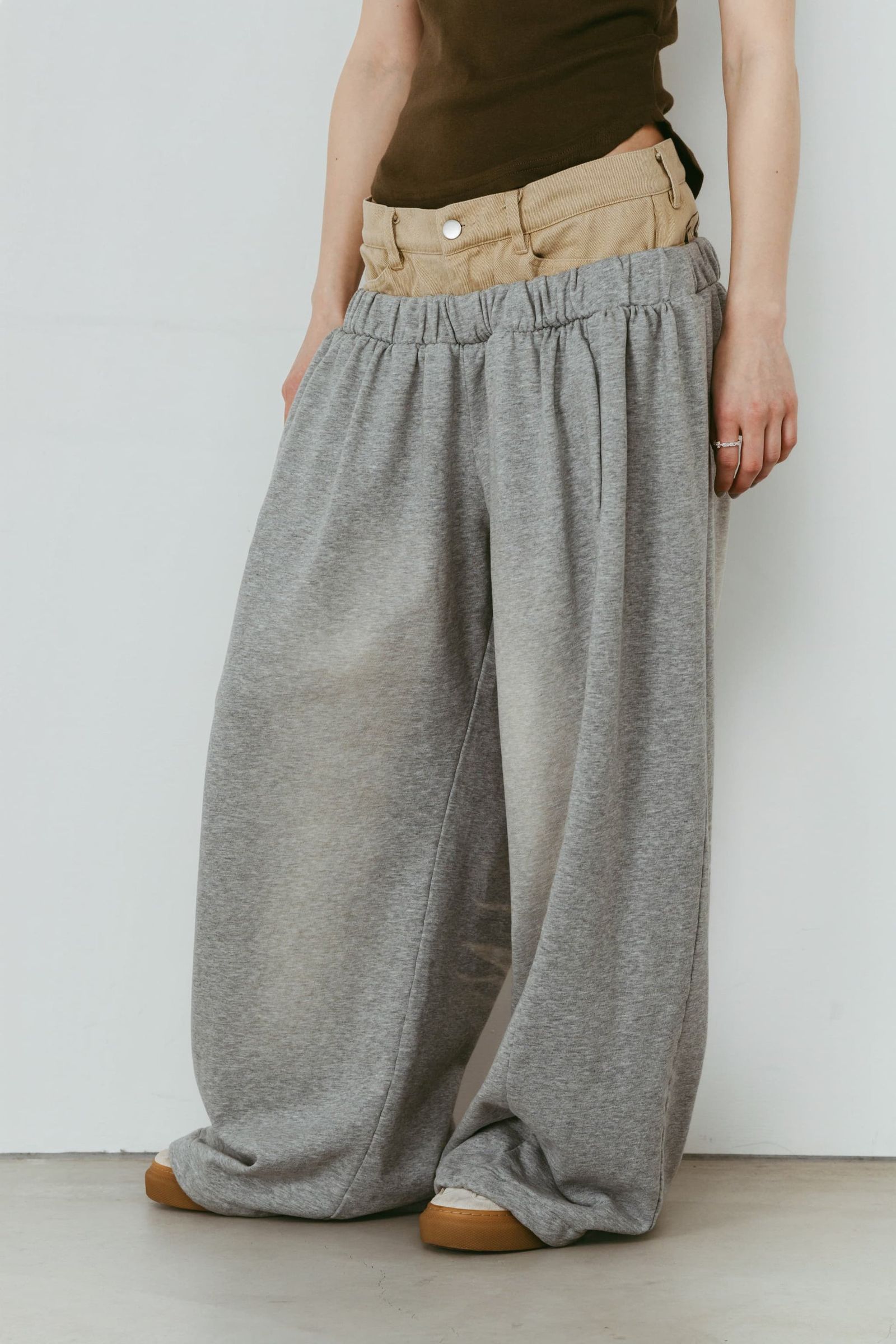 ダブルレイヤースウェットパンツ (グレー) double-layer sweatpants (Gray) /  26SS