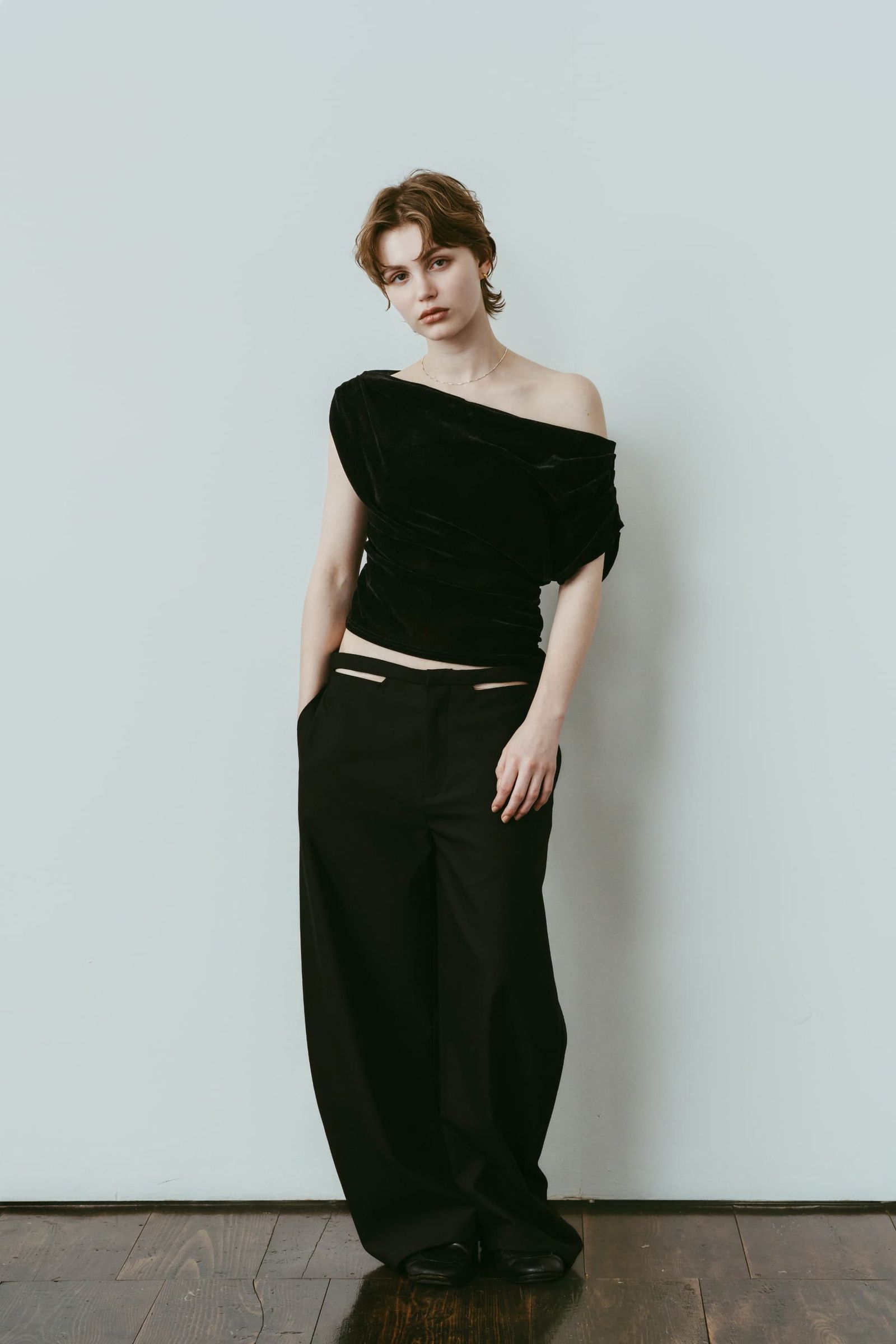 シアーベロア トップス (ブラック) sheer velour top (Black) /  26SS