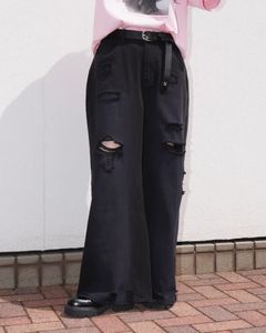 ダメージ デニムパンツ (ブラックブラック) damage denim pants