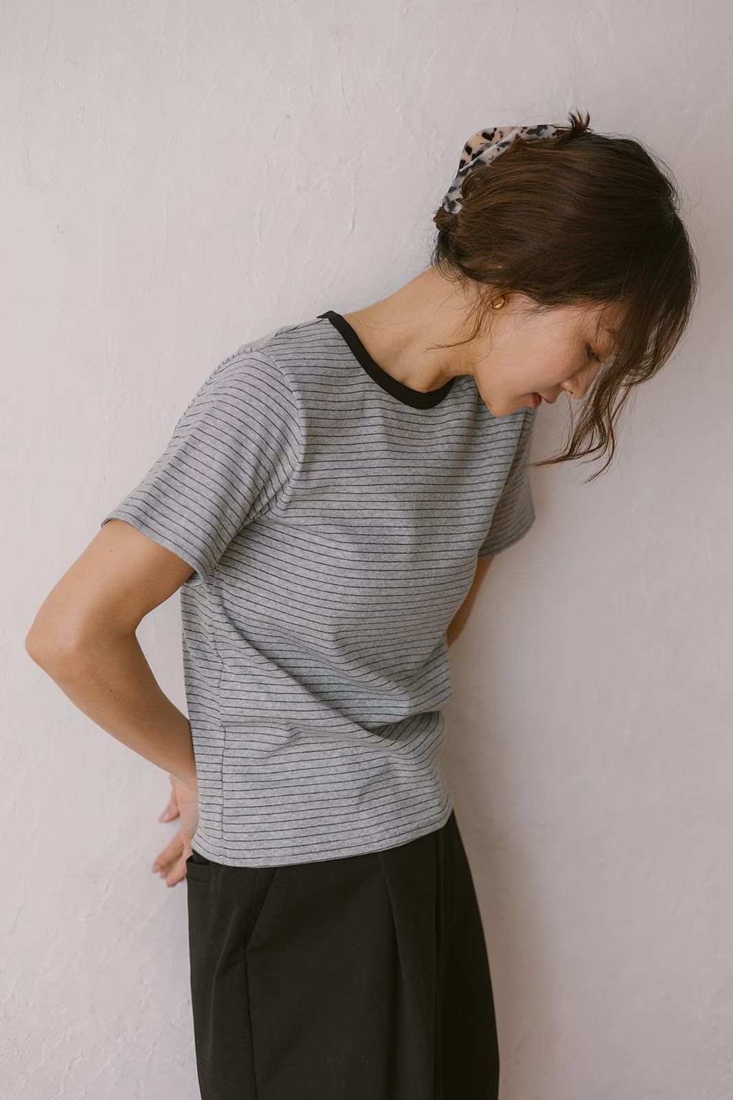 コンフォートスリムボーダーTシャツ (グレー) Slim Border T-shirt (Gray) /  26SS