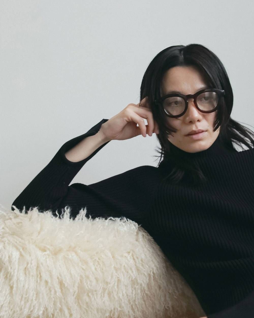 スリットタートルニット (ブラック) Slit Turtle Knit (Black) / 26AW 【6月29日まで期間限定予約】
